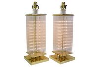 vintage 1970s liteline glass rod lamps