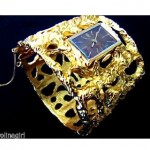 vintage 1970s trifari brutalist bangle watch