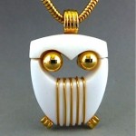 vintage 1970s trifari owl necklace