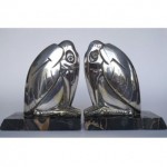 vintage art deco chrome bookends