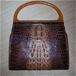 vintage bakelite handle alligator handbag