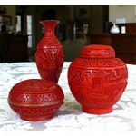 vintage chinese cinnabar collection