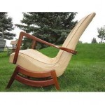 vintage danish modern teak rocker