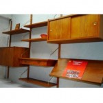 vintage danish modern teak wall unit system