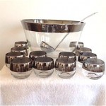 vintage mid-century punch bowl set