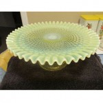 vintage fenton hobnail cake stand