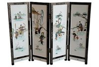 vintage handpainted chinoiserie screen