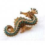 vintage hattie carnegie seahorse brooch