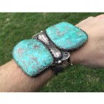 vintage huge turquoise cuff bracelet