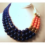 vintage lanvin triple bead necklace