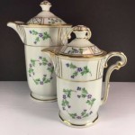 vintage limoges handpainted chocolate pots