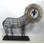 vintage metal wire lion sculpture