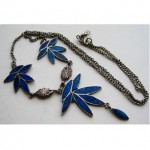 vintage mexican sterling lapis lazuli inlay necklace