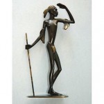 vintage mid-century richard rohac bronze warrior figure