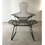 vintage original harry bertoia knoll bird chair and ottoman