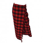 vintage ralph lauren country woold fringe plaid wrap skirt