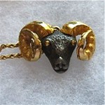 vintage razza zodiac ram necklace