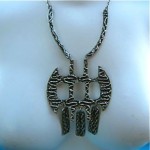 vintage robert larin pewter necklace