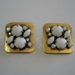 vintage schiaparelli cabochon earrings