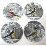 vintage set of mid-century fornasetti coaster plates