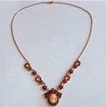 vintage victorian revival garnet cameo necklace