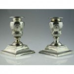 antique 1903 birmingham solid silver candlesticks