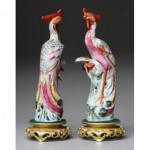 antique 19th century chinese porcelain bird statues