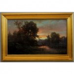 antique 19th century landscape oil painting