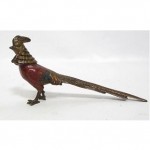 antique cold painted austrian bronze pheasant