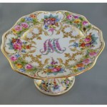 antique dresden porcelain compote