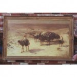 antique h cyrus farnum caravan painting