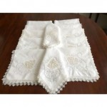 antique set cutwork embroidery filet lace napkins