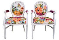 pair vintage armchairs