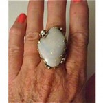 vinatge massive 14k opal diamond ring