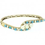 vintage 14k turquoise pearl bracelet