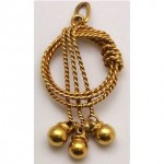 vintage 18k mariner's knot rope charm pendant