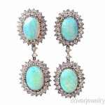 vintage 18k opal diamond earrings