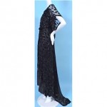 vintage 1920s jet bead and sequin gown with train