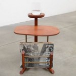 vintage 1950s danish modern teak magazine drink holder table