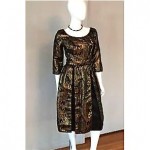 vintage 1950s metallic brocade cocktail dress