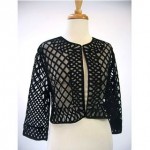 vintage 1950s sheer net lattice ribbon jacket