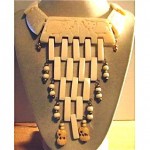 vintage 1960s carved bone necklace