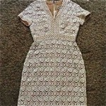 vintage 1960s fred perlberg knit crochet maxi dress