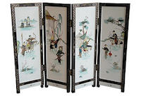 vintage 1960s handpainted chinoiserie screen