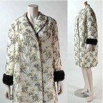 vintage 1960s silver lame brocade custom coat with mink cuffs