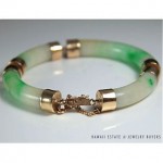 vintage 1970s 14k natural jade bracelet