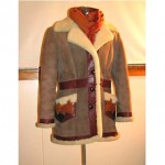 vintage 1970s east west musical instruments shearling coat