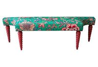 vintage 1970s oscar de la renta bench with givenchy fabric