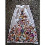 vintage 1970s raffia embroidered skirt