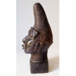 vintage african clay warrior head